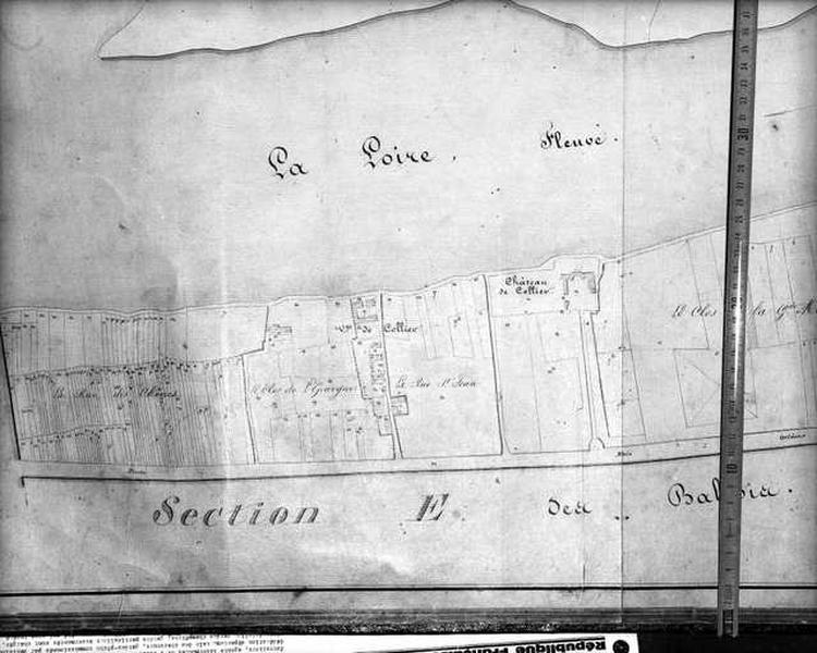 Plan de situation du château et de la commune de Colliers.