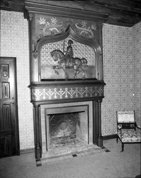 Vue d'ensemble de la cheminée en bois (1).
