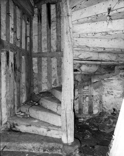 Escalier en vis de l'ancien logis.