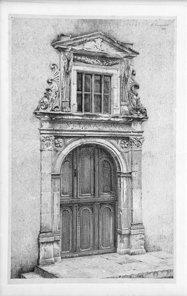 Façade nord. Détail : porte d'entrée.