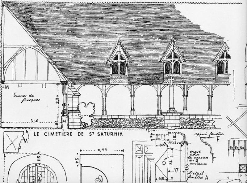 Elévation de la partie gauche de la galerie ouest.