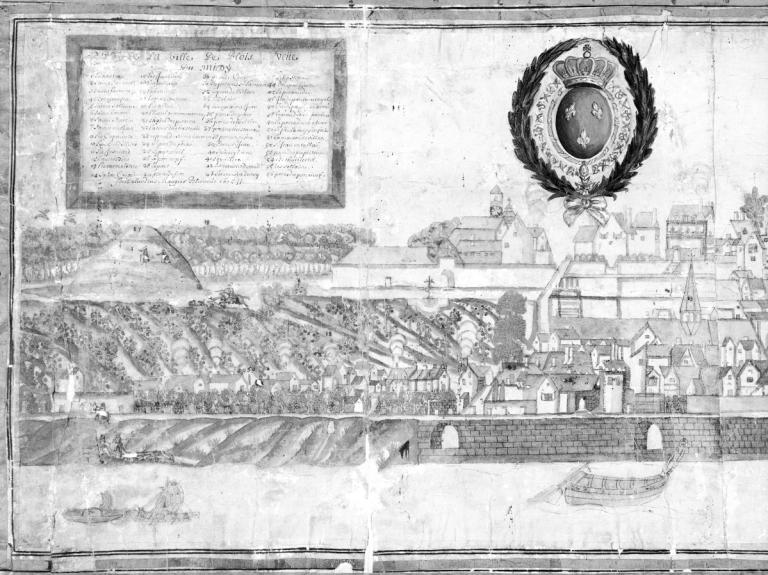 Profil de la ville de Bloys veüe du midy, 1675, par Claude Maugier. Détail : faubourg du Foix. (conservation du château de Blois, 869-38-1).