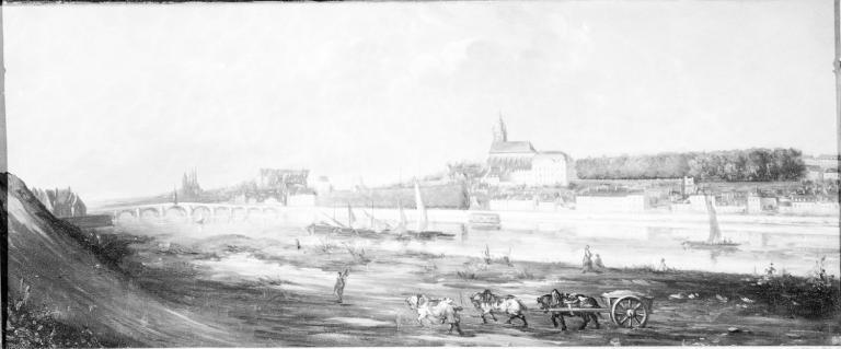 Vue du port de la Creusille à Blois par E. Gervais, 1864. (musée des Beaux Arts, Blois).