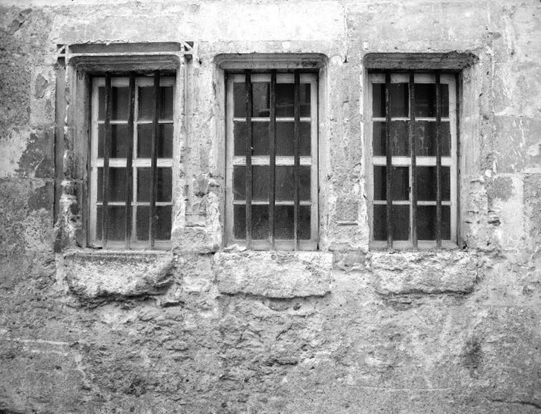 Bâtiment ouest, façade nord. Rez-de-chaussée, fenêtres de la cuisine.