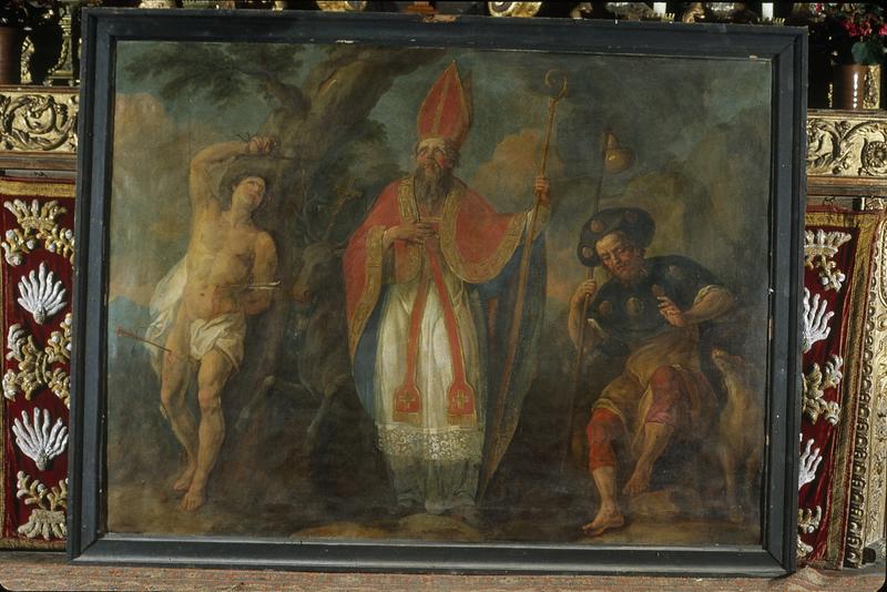 Tableau : saint Sébastien, saint Hubert et saint Roch