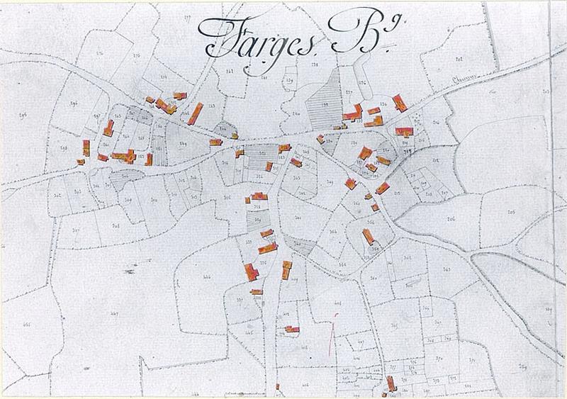 L'ensemble : plan cadastral de 1826, éch. 1/2500e.