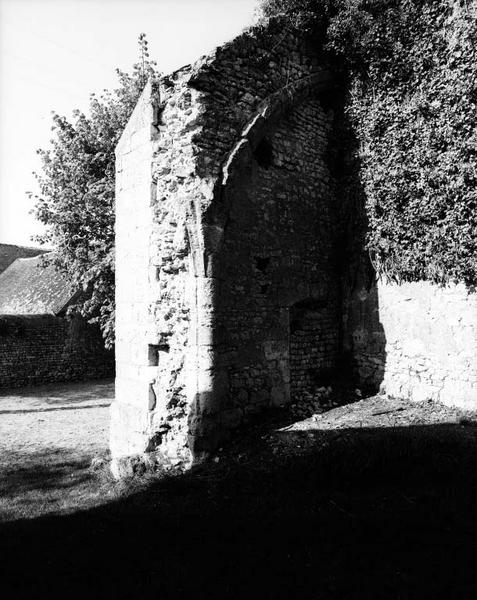 Ruines de l'abside du XVe s.: élévation sud, dernière travée.