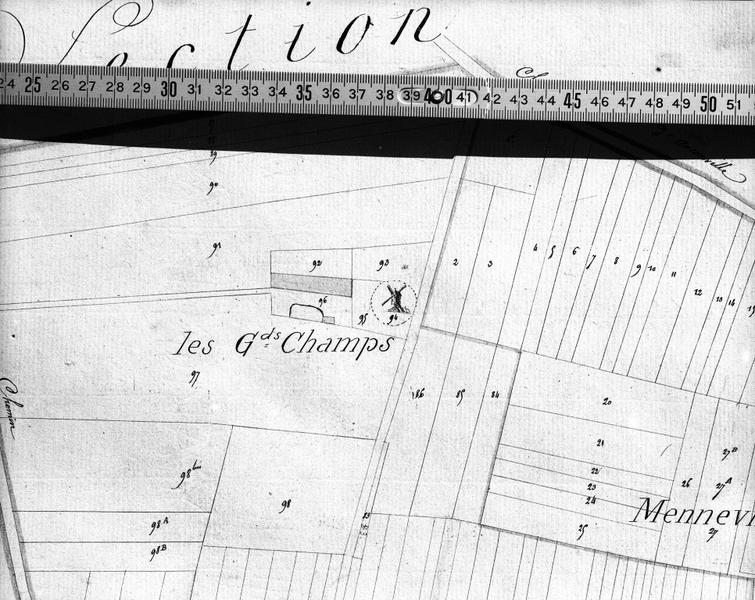 Ancien cadastre (1814-15) : extension du bâti.