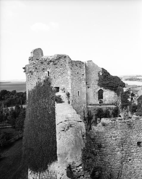 Détail de la tour nord-ouest, prise de la courtine ouest.