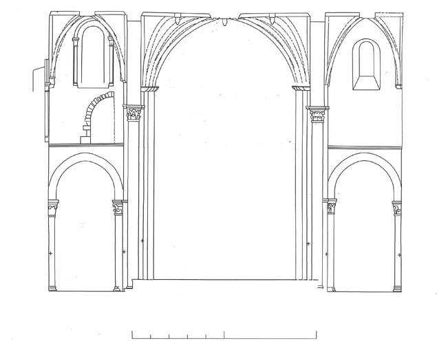 Coupe transversale sur le transept.