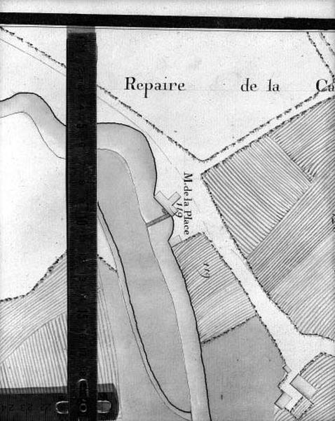 Plan terrier du 18 ème siècle : Carte de Charenton. Moulin de la Place.