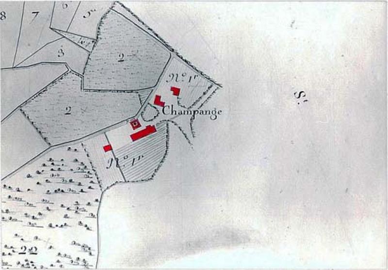 Plan masse extrait du 'Plan général des terres et seigneureries de Meillant, Arpheuille, St Pierre des Estieux, Charenton et dépendances'..