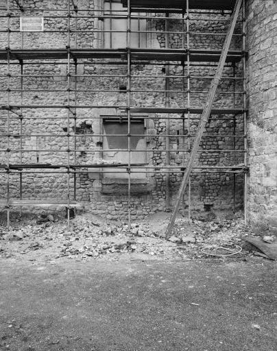 Façade sur jardin lors de la restauration de 1984 (détail).