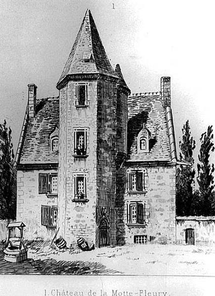 Face sud, vue géométrale, eau-forte par Georges Garen.