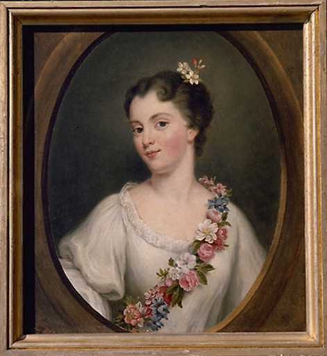 Peinture sur toile : Portrait de L. de Bourbon-Condé, par Caminada, milieu 19 ème.