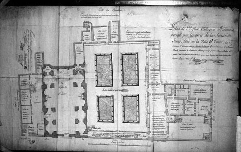 Plan du collège et de l'église des Jésuites par Barais.