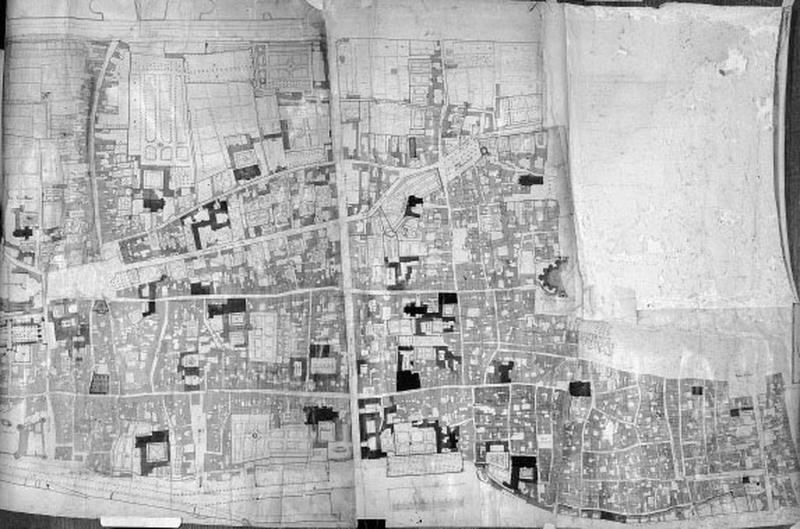 Plan n°355 : plan parcellaire de la ville de Tours (inachevé), vers 1785 : détail.