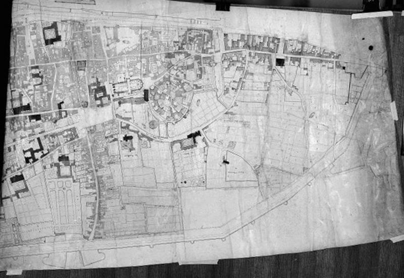 Plan n°355 : plan parcellaire de la ville de Tours (inachevé), vers 1785 : détail.