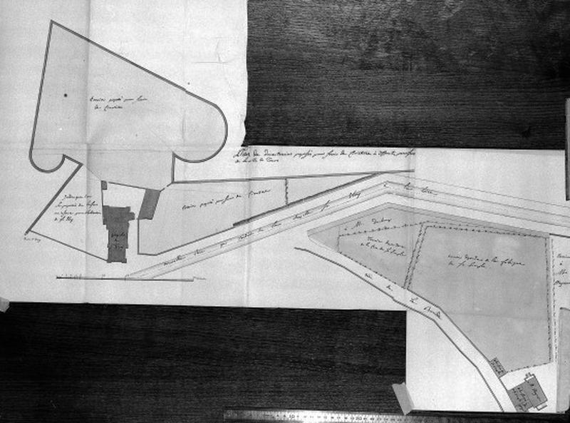 Plan de deux terrains proposés pour le cimetière de Saint-Eloi.