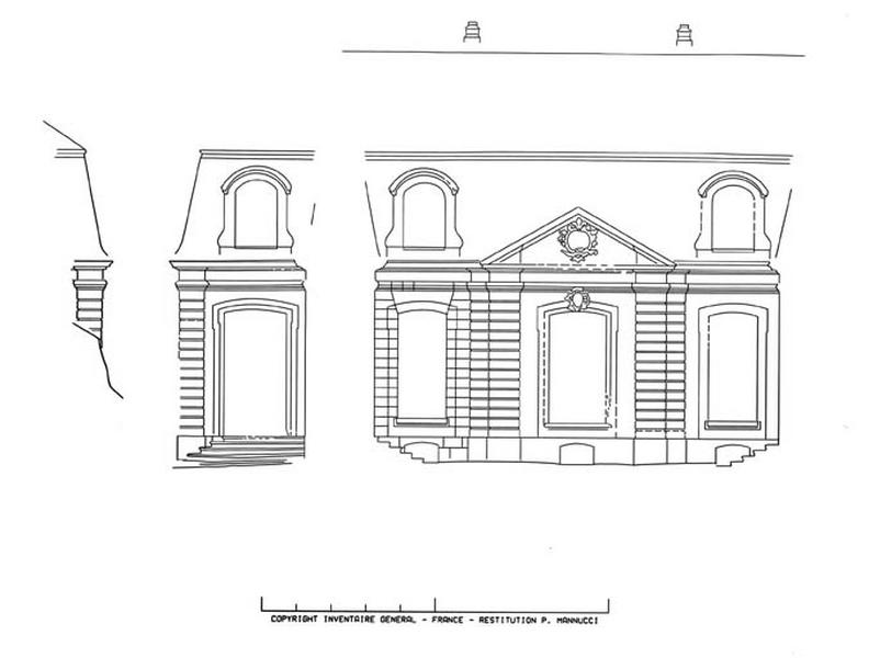 Restitution photogrammétrique de la façade sur cour.