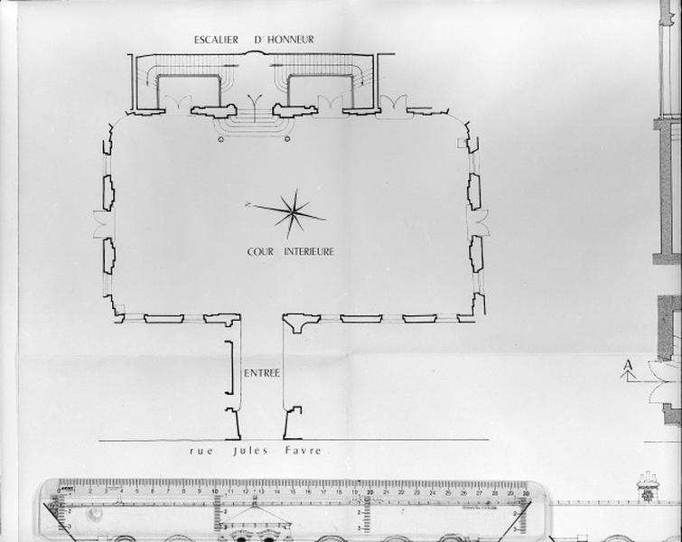 Plans levés par Pierre Boille : plan du rez-de-chaussée.