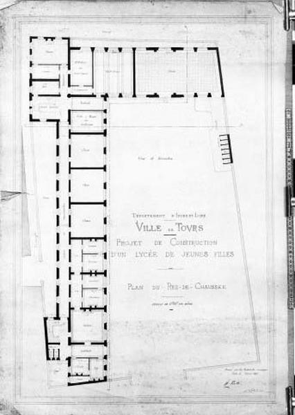 Projet de H. Prath et S. Loison, 1891 : plan du rez-de-chaussée.