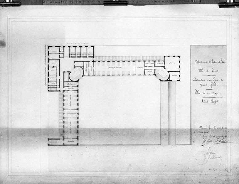 Projet de H. Prath et S. Loison, 1895 : plan du 2e étage.