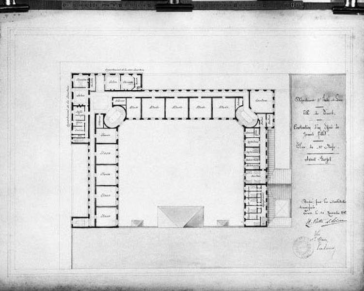 Projet de H. Prath et S. Loison, 1895 : plan du premier étage.