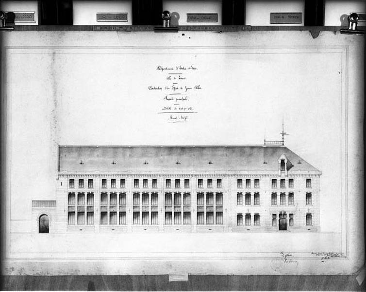 Projet de H. Prath et S. Loison, 1895 : façade principale.