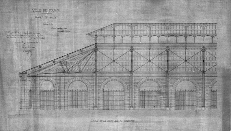 Moitié de la coupe en longueur. Guérin, 1861.