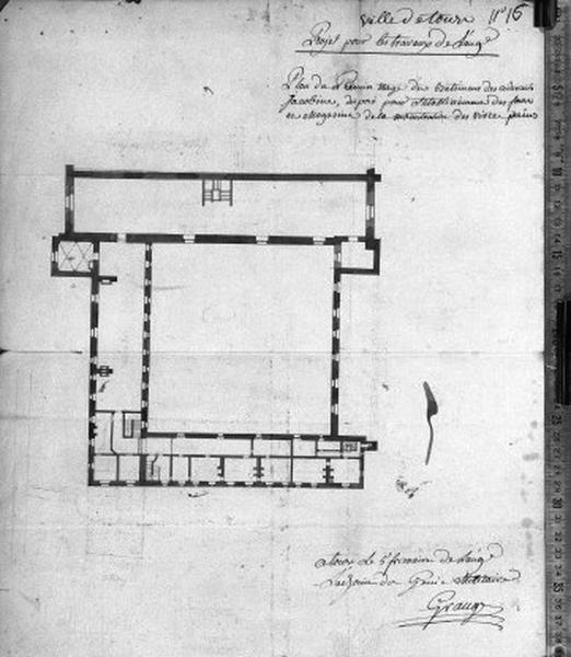 Projet d'aménagement an IX : plan du premier étage.