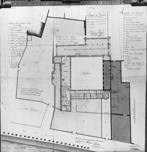 Projet d'aménagement an VIII : plan du premier étage.