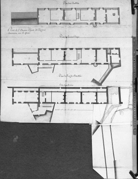 Plan de l'ancien corps de caserne donnant sur la quai. Epoque révolutionnaire.