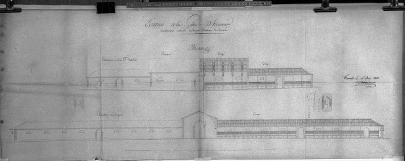 Ecuries de la garde d'honneur par l'ingénieur Cormier, 1813.