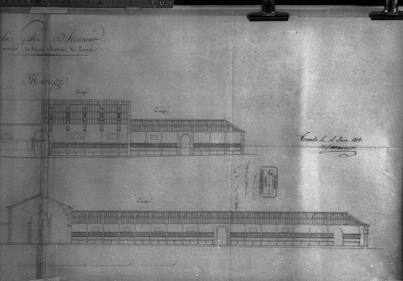 Ecuries de la garde d'honneur, par l'ingénieur Cormier, 1813 : détail.