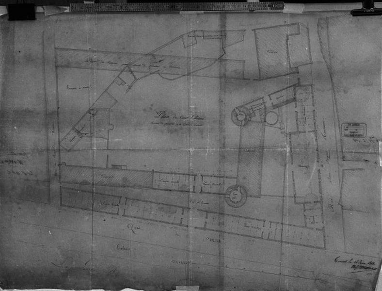 Plan du vieux château servant de caserne à la garde, par l'ingénieur Cormier, 1813.