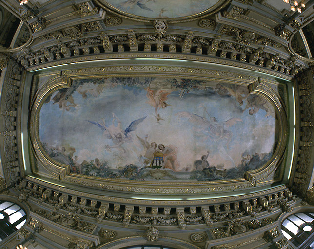 Peinture de plafond : allégorie des sciences, des arts et des métiers de la ville de Tours