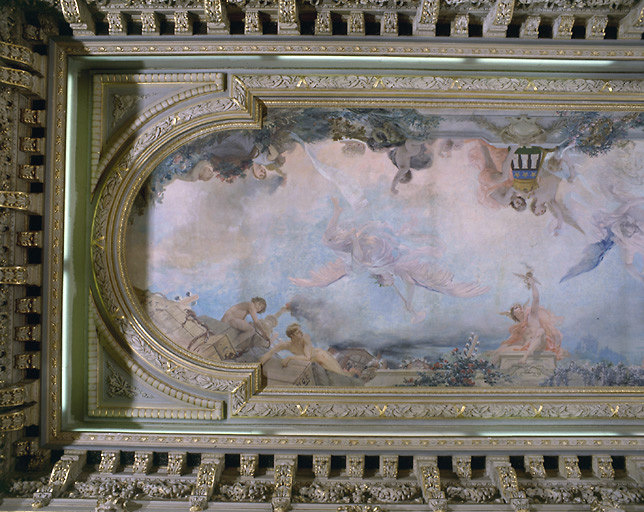 Vue partielle du plafond du foyer : partie sud.