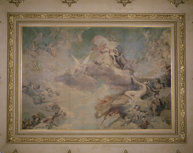 Peinture de plafond : allégorie de la ville de Tours