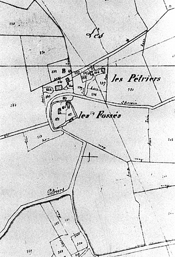Extrait du plan cadastral ancien, section B, 1831, éch : 1/5000e.