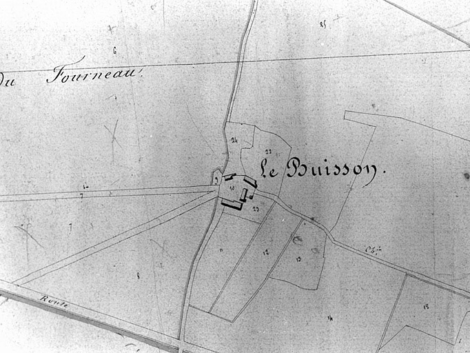Extrait du plan cadastral ancien, section A1, 1831, éch.1/5000e.