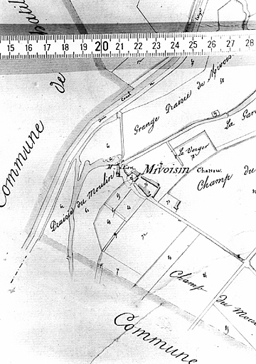 Extrait du plan cadastral ancien, section C, 1831, éch. 1/5000e.