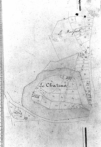 Extrait du plan cadastral ancien, section A, 1832, éch. 1/2500e.