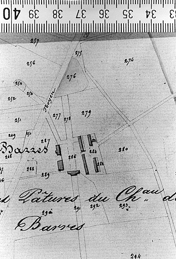 Extrait du plan cadastral ancien, 1831, éch.1/5000e.