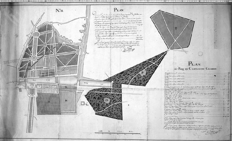 Plan du parc du château.