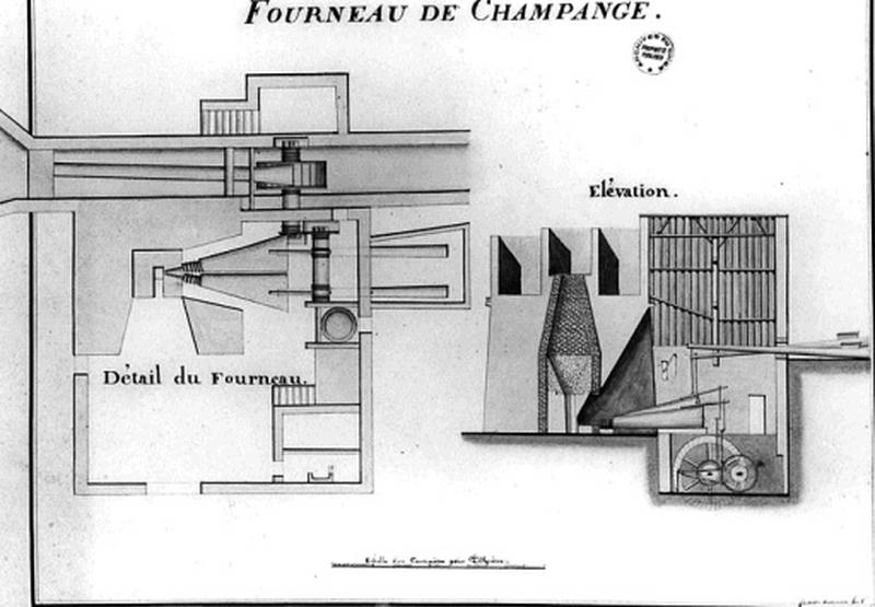 Détail du fourneau et élévation.