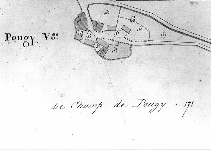 Pougy. Plan cadastral, 1830.