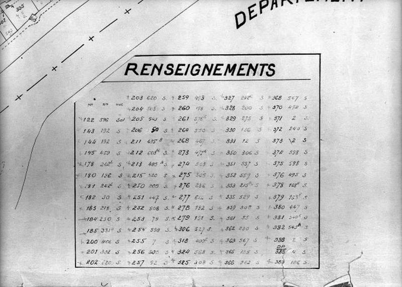 Cadastre de 1913 revisé en 1949, tableau de correspondance.