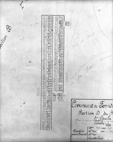 Cadastre de 1813 révisé en 1939, section D3 (minute).