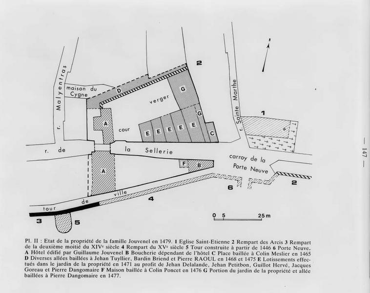 Etat de la propriété de la famille Jean Jouvenel des Ursins en 1479 d'après Cl. Mabire La Caille.